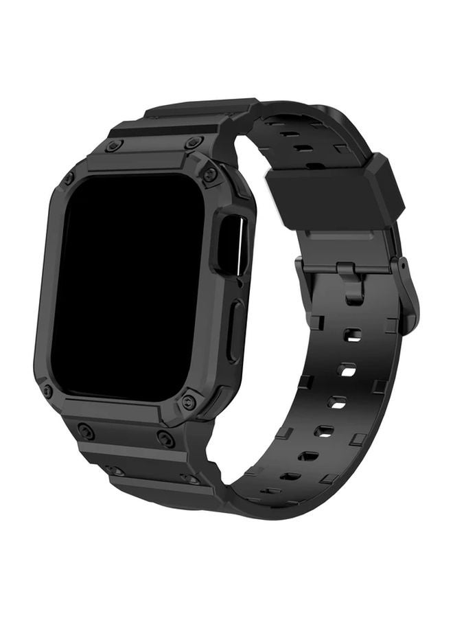 Black Sport Protective Replacement Strap For iWatch 38 40 41mm Series SE 9 8 7 6 5 4 3 2 1 - Image 1