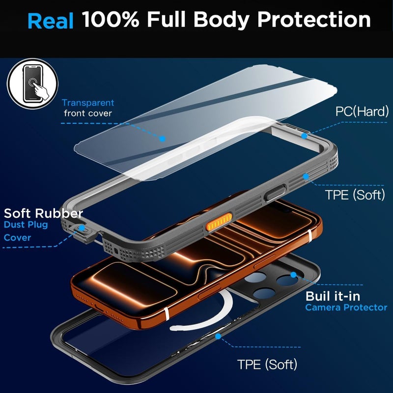 AICase Advanced compact design Waterproof Case for iPhone 17 Pro Max+MagSafe Support Clear Water Proof Snowproof/Dustproof/Shockproof,IP68 Certified 360 Full Body Protection Fully Sealed Underwater for iPhone 17 Pro Max_2 Repeated use trusted quality - Image 3