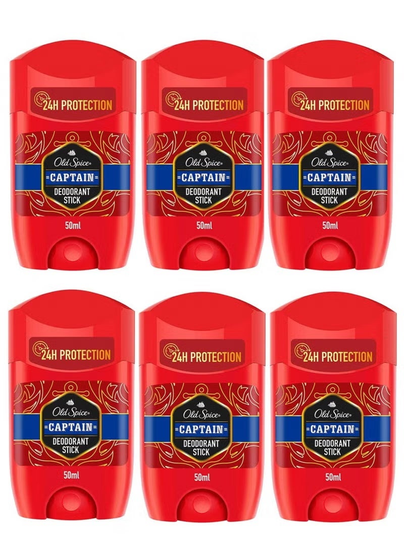 أولد سبايس مزيل عرق "كابتن" من "أولد سبايس" ٥٠ مل (عبوة من ٦ قطع) - Image 1