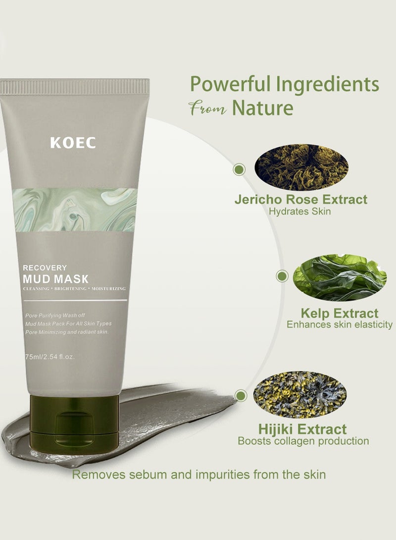 ك أو إي سي قناع الطين المُريح - قناع طيني مُرطب ومُنظف عميق للمسام مع مكونات مُشتقة من الطبيعة - يُتحكم في الزيوت ويُقلل من المسام ويُعطي بشرة مُشرقة لجميع أنواع البشرة - Image 2