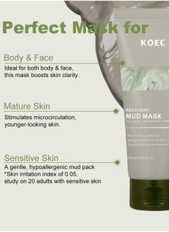 KOEC Relief Mud Mask - Mud Hydrating & Moisturizing Deep Pore Cleanser Face Mask with Nature-Derived Ingredients - Oil Control,Pore Minimizing and Radiant Skin for All Type  - Image 4