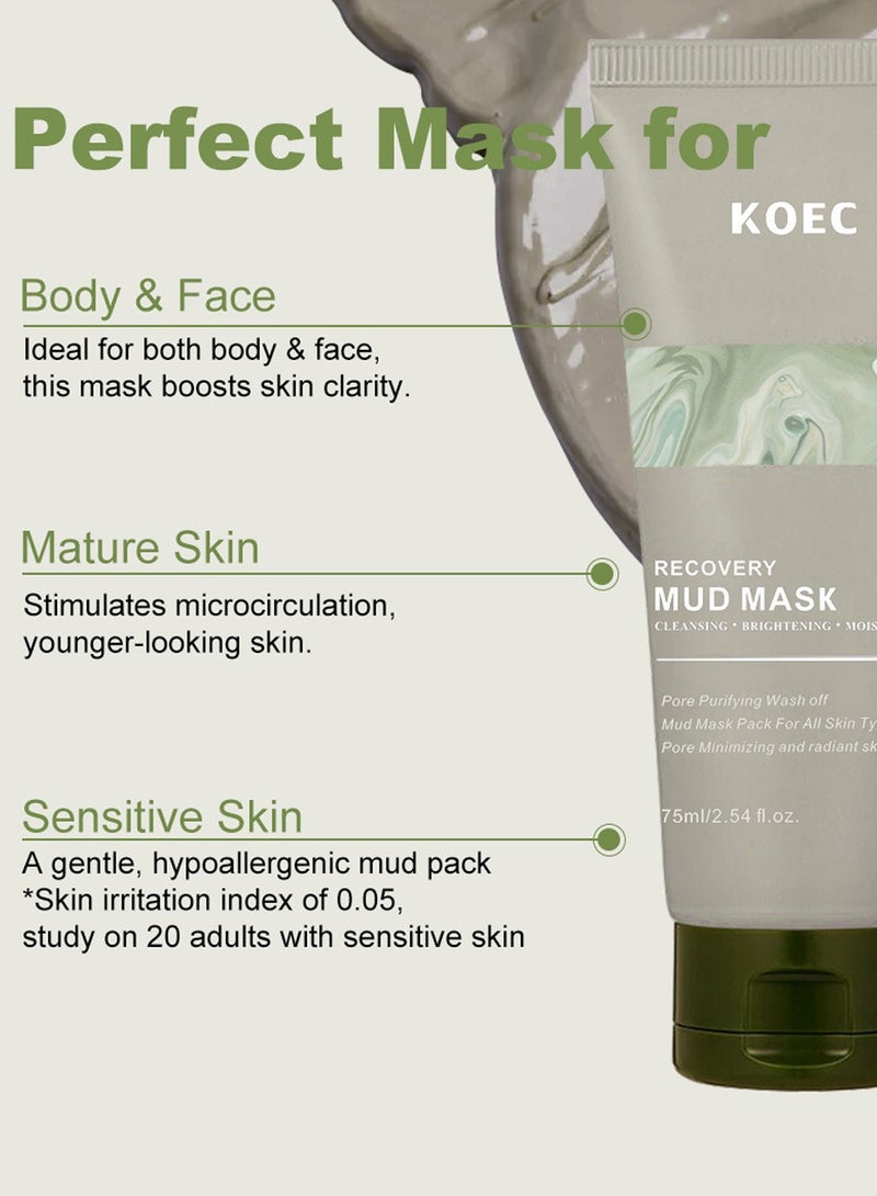 ك أو إي سي قناع الطين المُريح - قناع طيني مُرطب ومُنظف عميق للمسام مع مكونات مُشتقة من الطبيعة - يُتحكم في الزيوت ويُقلل من المسام ويُعطي بشرة مُشرقة لجميع أنواع البشرة - Image 4
