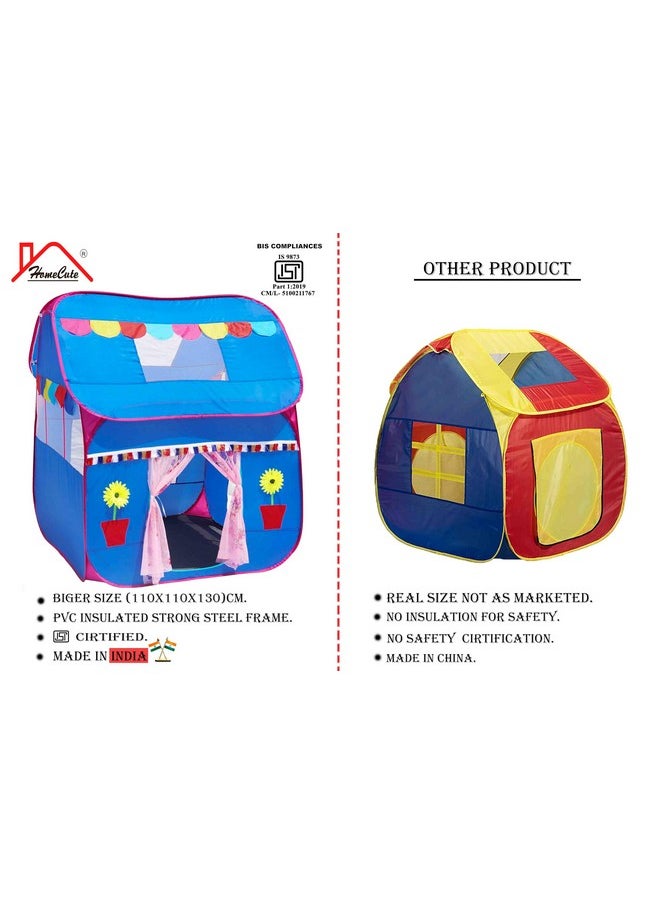 HomeCute Homecute Foldable Pop Up Hut Type Kids Toys Jumbo Size Play Tent House for Boys and Girls. (Blue)  - Image 4
