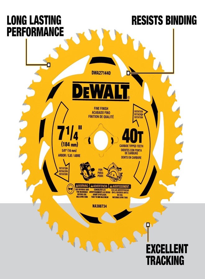 DEWALT 7-1/4 in. 40T Circular Saw Blade (DWA271440) - Image 2