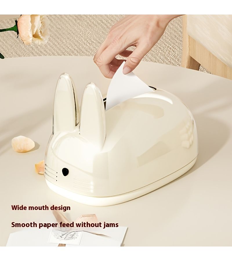 White Rabbit Tissue Box Holder for Living Room Coffee Table Modern Minimalist - Image 4