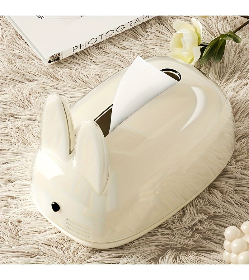White Rabbit Tissue Box Holder for Living Room Coffee Table Modern Minimalist - Image 5