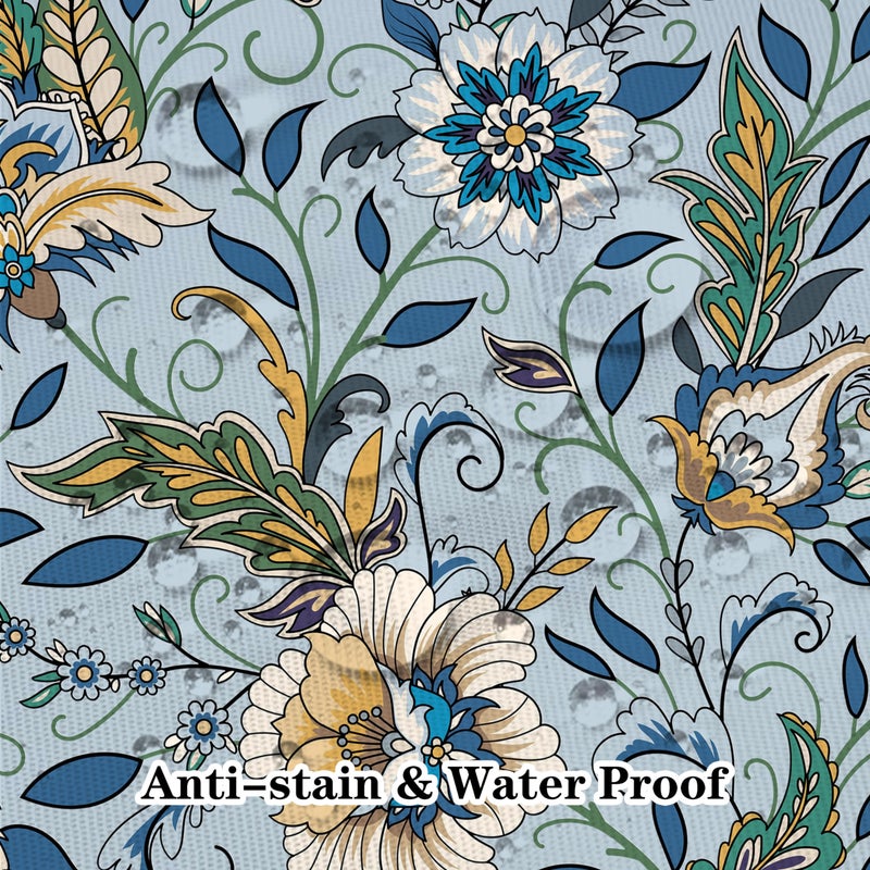 Arroganttiom Round Tablecloth 60 inch, Floral French Round Table Cloth, Stain Resistance Water Repellent Wrinkle-Free, Spring Blue Flower Circle Tablecloth for Home Kitchen Dining Party Patio Indoor Outdoor - Image 3