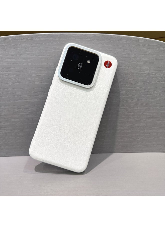 Generic - For Xiaomi14 Mobile Phone Shell Limited Pigment Leather 14pro Titanium Special Edition Popular Leather Case Hardware Lens Ring Applicable-Color:Original Machine Same Color [black + Red Label] Lens Hardware Large Hole-Applicable Model:For Xiaomi14 Pro - Image 1