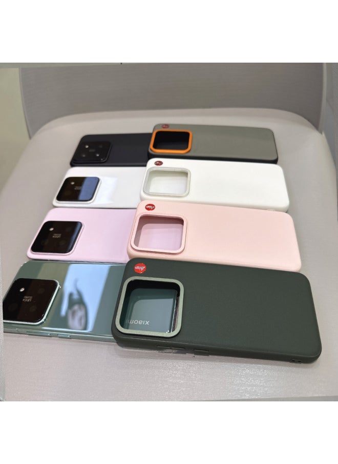 Generic - For Xiaomi14 Mobile Phone Shell Limited Pigment Leather 14pro Titanium Special Edition Popular Leather Case Hardware Lens Ring Applicable-Color:Original Machine Same Color [black + Red Label] Lens Hardware Large Hole-Applicable Model:For Xiaomi14 Pro - Image 1