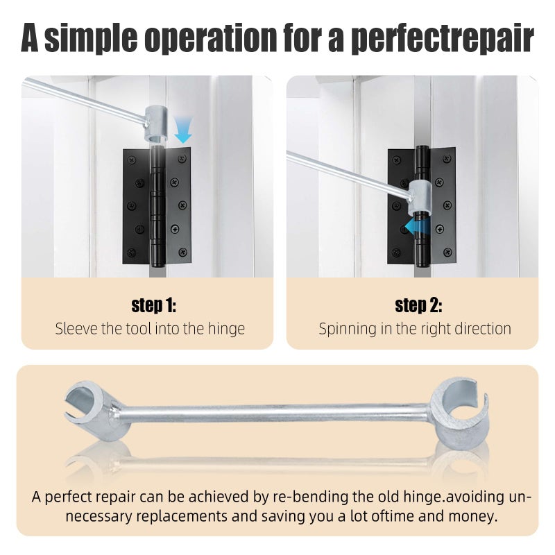 LENKEYREND Door Hinge Adjustment Tool, 14-19mm Hinges Gap Adjusting Wrench, Heavy Duty Door Hinge Repair Tool for Residentialï¼ŒFire, Security, Cleanroom Doors, Ergonomic Design for Easy Repair - Image 5