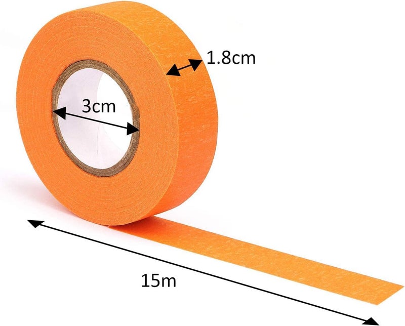 HZYH 8 Rolls Colored Masking Tape, Rainbow Colors Painters Tape, 15m x 1.8cm Per  Roll - Image 2