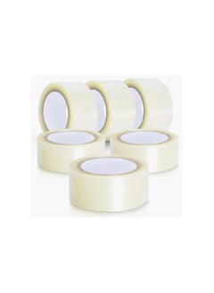 COMFET COMFET 6 pcs (60 YARD LENGTH) BOPP Clear Packing Tape, Heavy Duty Clear Packing Tape - 2 Inch (5CM)x 60 Yard (55M) Roll - 50 Microns Strong Adhesive for Sealing Boxes, Moving Supplies  - Image 1
