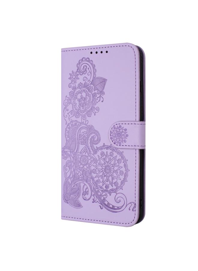 جرين تايجر جراب لهاتف Google Pixel 7، مصنوع من الجلد المنقوش بنقشة زهرة الداتورة - Image 2