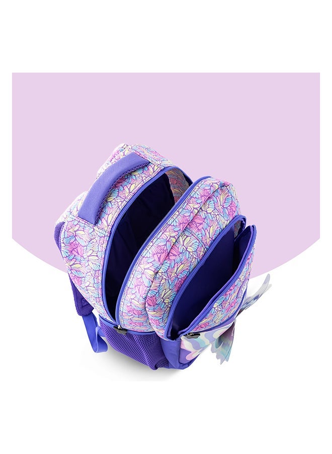 Eazy Kids - Personalized 18" Set of 3 Backpack w/Lunch Bag and Pencil Case - 3D Butterfly Purple - Image 3