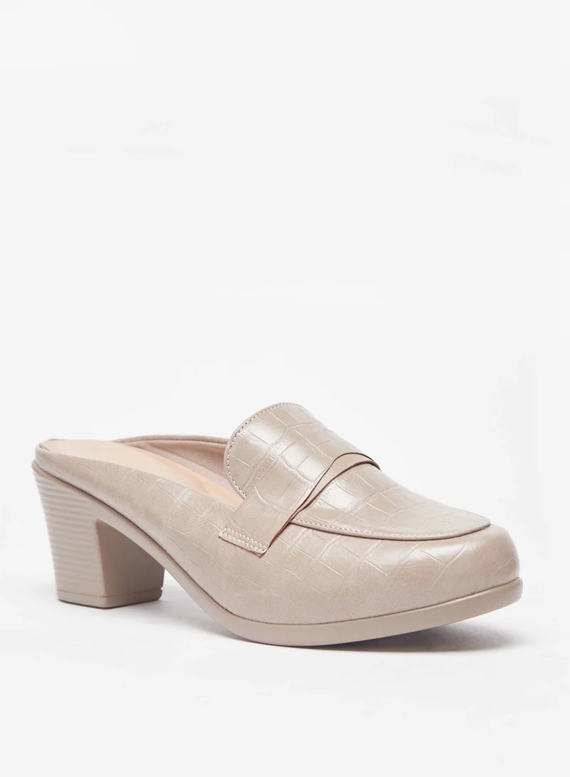 فلورا بيلا من شو إكسبرس Women Textured Slip-On Mules with Block Heels