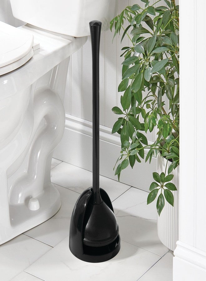 InterDesign iDesign Compact Toilet Holder for Bathroom Cleaning and Storage-Black Plunger - Image 3