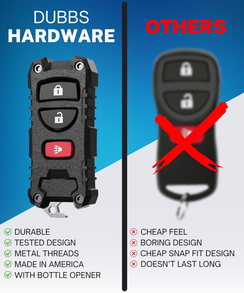 Dubbs Hardware for Nissan & Infiniti Key Fob Shell Replacement with Built-in Bottle Opener - Rugged Protective Case for Altima, 350Z, Maxima, Frontier, Pathfinder, Armada (2003-2020) - Enhanced Durability & Style - Image 4