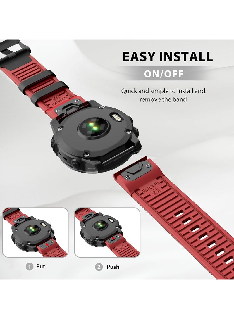SYOSI Silicone Watch Strap for Fenix 7 Genuine Leather Strap with Silicone Lining Stitching Soft and Breathable Suitable for Fenix 7 Pro Fenix 6 Pro Fenix 6 Fenix 5 MARQ D2 Series - Image 5