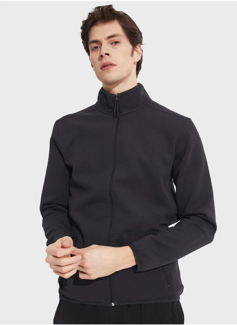 JUNE Essentail Full Zipper Sweatshirt