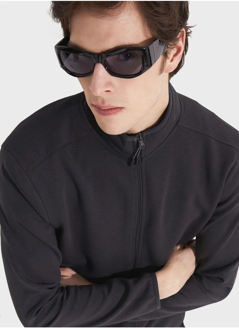 JUNE Essentail Full Zipper Sweatshirt