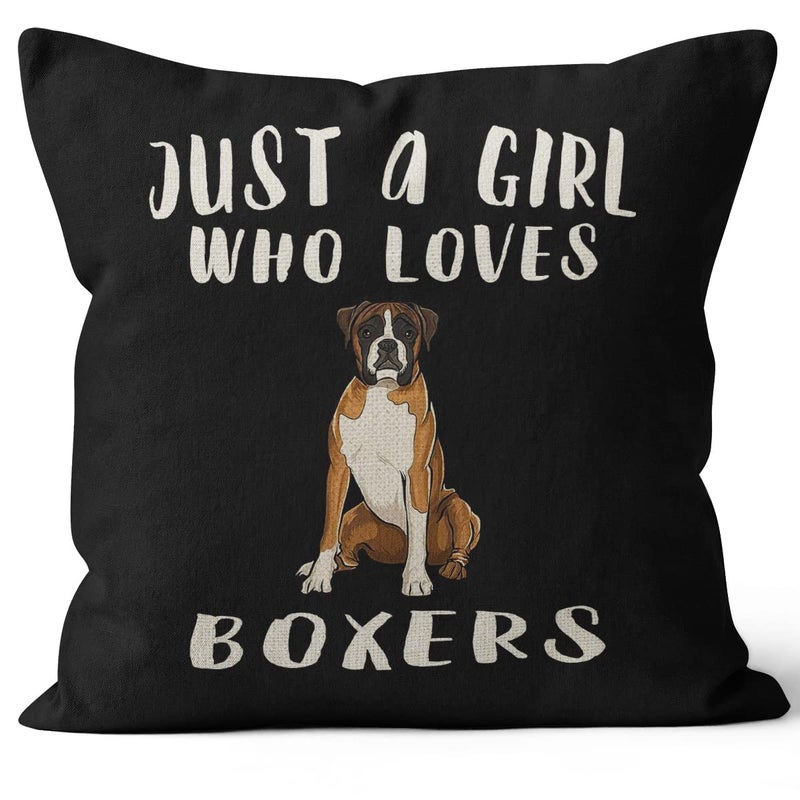 M-Qizi M-Qizi Boxer Dog Pillow Covers  Boxer Dog Gifts  18x18 Decorative Dog Pillow Cover  Boxer Dog Gifts for Women  Boxer Dog Decor  Gifts for Dog Lovers  - Image 1