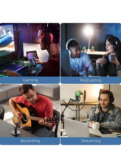 Generic Gaming Microphone, USB Computer Microphone for PC, Mac, PS4/5, Condenser Podcast Mic for Studio Recording, YouTube, Streaming, with Headphone Jack, Led Light, Mute, Gain, Noise Cancellation  - Image 5