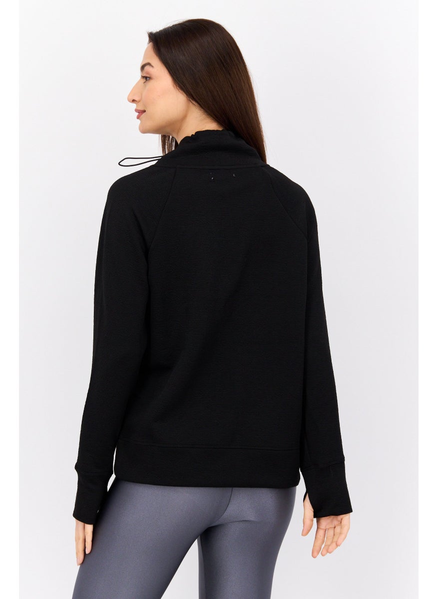 NINE WEST Women Sportswear Fit Long Sleeve Training Sweater, Black  - Image 3