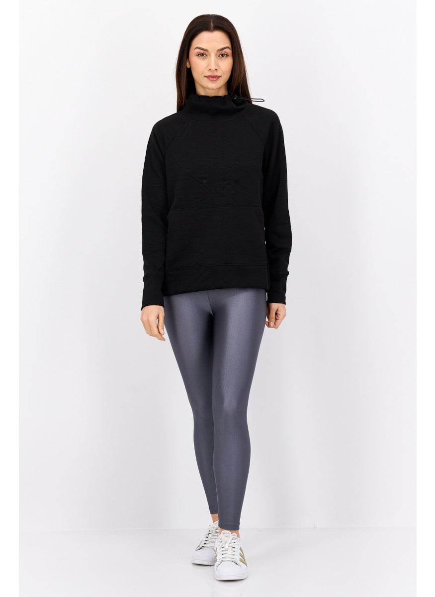 NINE WEST Women Sportswear Fit Long Sleeve Training Sweater, Black  - Image 4