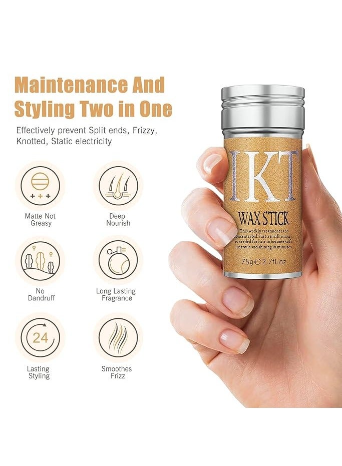 IKT Shiyalan Hair Wax Stick, Wax Stick for Hair, Slick Stick for Hair Non-greasy Styling Hair Pomade Stick, Strong Hold Makes Hair Look Neat and Tidy - 3×75g - Image 2