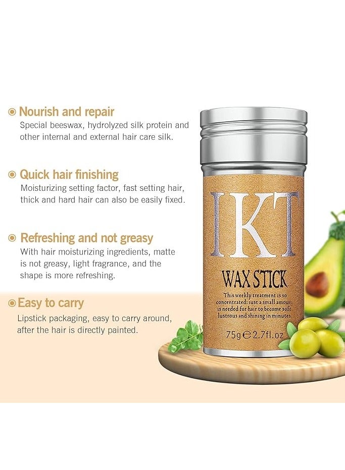 IKT Shiyalan Hair Wax Stick, Wax Stick for Hair, Slick Stick for Hair Non-greasy Styling Hair Pomade Stick, Strong Hold Makes Hair Look Neat and Tidy - 3×75g - Image 3