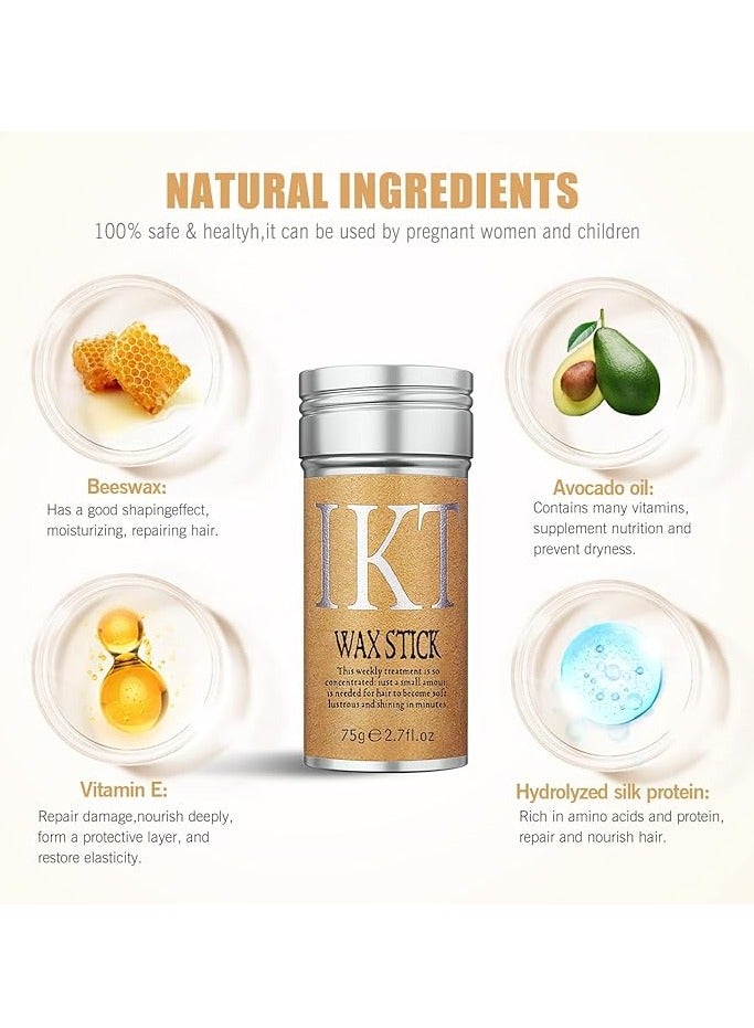 IKT Shiyalan Hair Wax Stick, Wax Stick for Hair, Slick Stick for Hair Non-greasy Styling Hair Pomade Stick, Strong Hold Makes Hair Look Neat and Tidy - 3×75g - Image 4