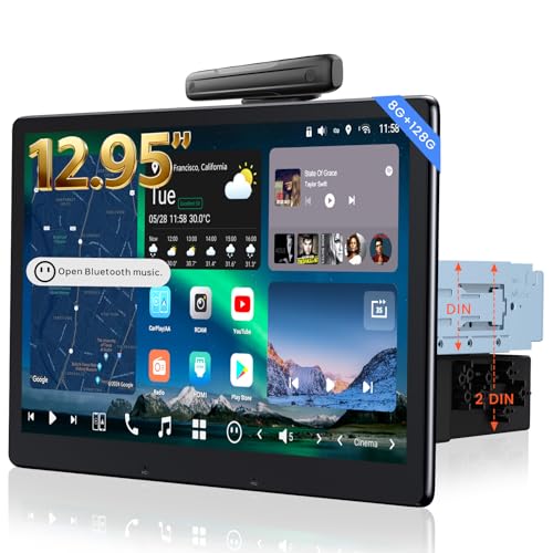 ATOTOZONE 12.95" QLED AI Agent Android Single DIN & Double DIN Car Stereo, Floating Screen, 8G+128G in-Dash Navigation, Golden Hour Alert, 4G LTE, 7.1.2-Ch Audio, HDMI in, Car IoT Hub, Wireless CP&AA,X10G129E - Image 1