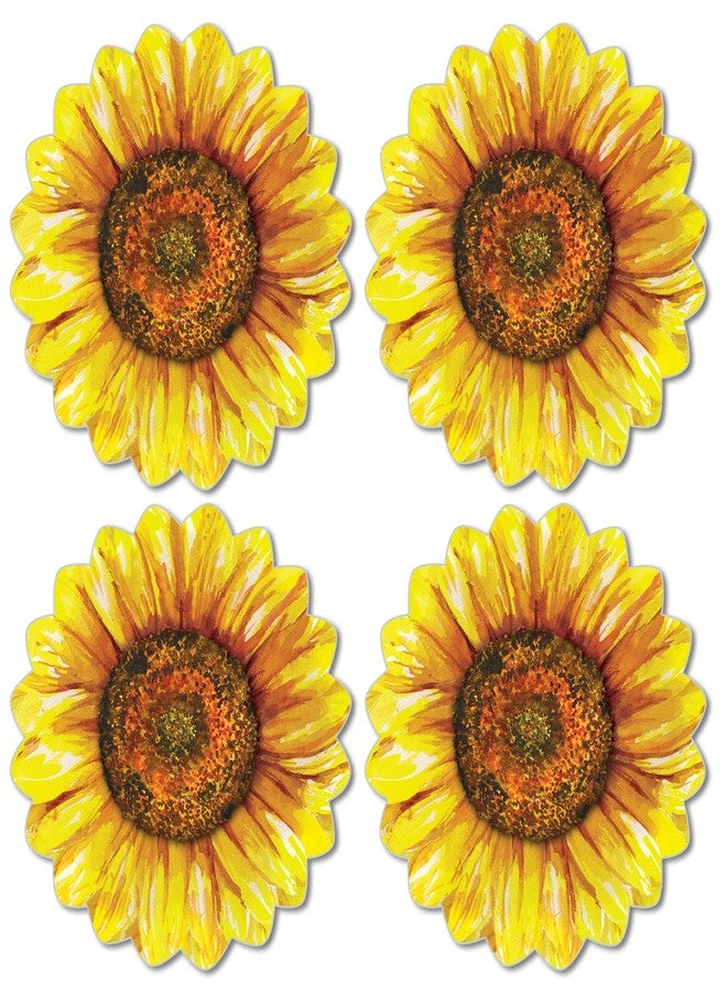 CounterArt Sunflower Creatively Shaped Reversible Easy Care Placemats Set of 4 Made in the USA BPA Free Easily Wipes Clean - Image 1