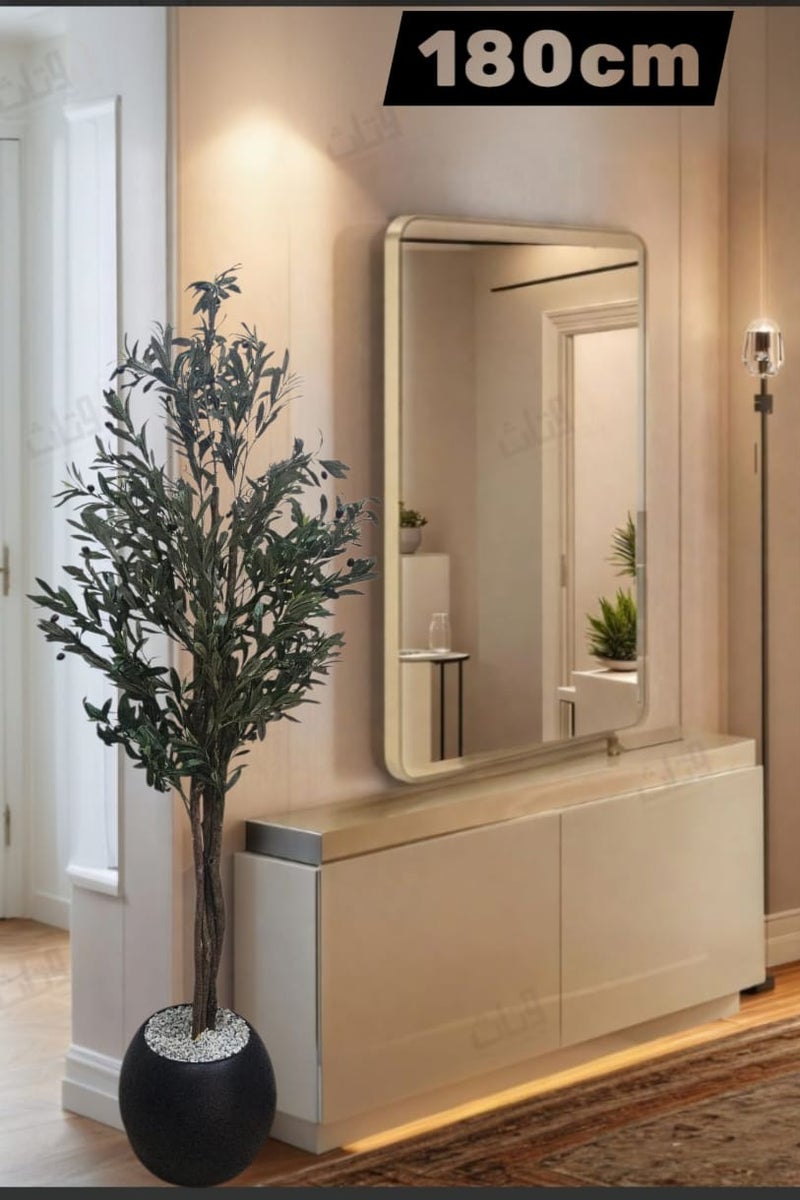 AL KHALDIYA Fruitful olive tree with a large gray pot, with an attractive design, make your home more elegant, 180 cm - Image 2