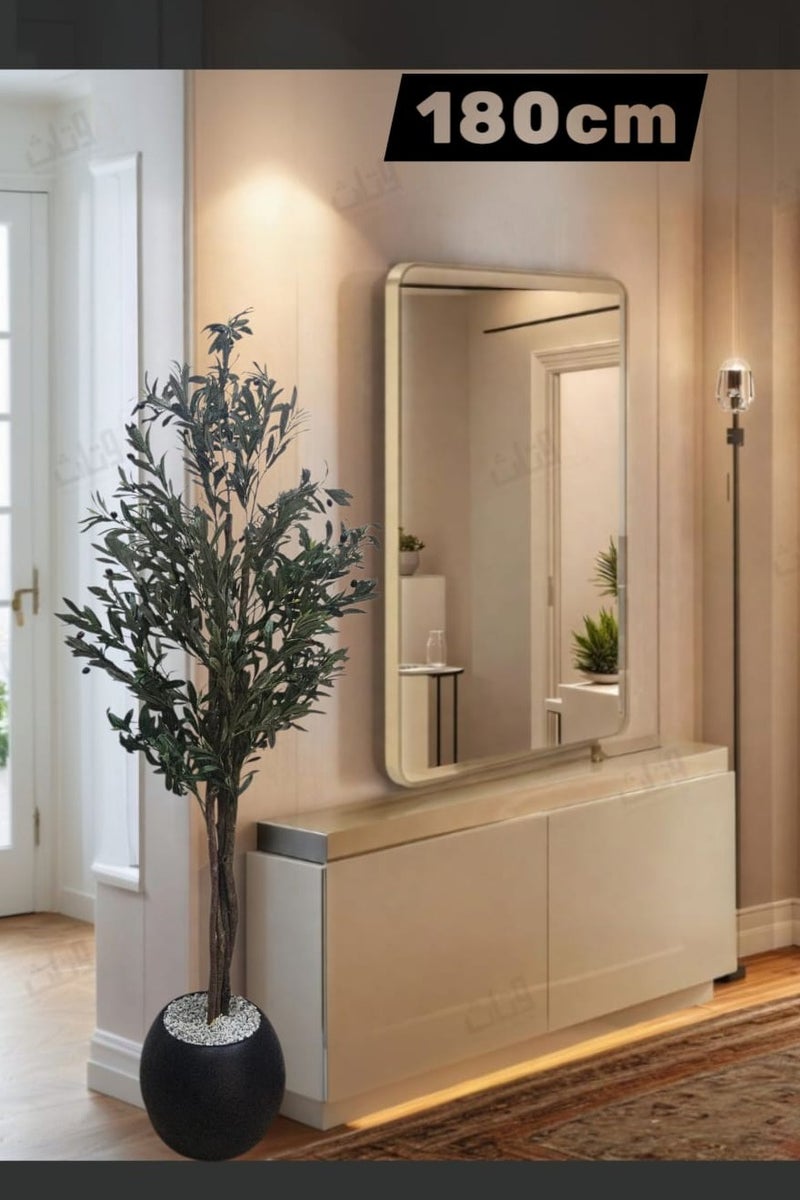 AL KHALDIYA Fruitful olive tree with a large gray pot, with an attractive design, make your home more elegant, 180 cm - Image 3