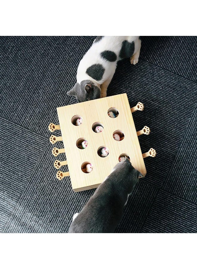 A.M Cat Toys, Whack A Mole Solid Wood Box Interactive Cat Toys for Indoor Cats Kitten Dog Puppy Pet Puzzle Play Fun Catch Mice Game - Image 5