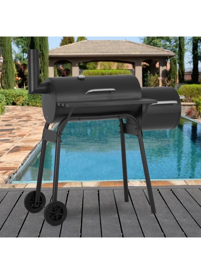 DubaiGallery Professional Offset Smoker Grill with Large Main Chamber, Side Fire Box, Heat Control Venting, Built-In Thermometer, Designed for Low and Slow Smoking, Charcoal Grilling, and Traditional Barbecue Results - Image 5