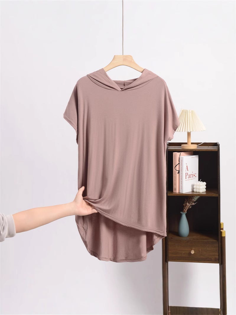 Summer Large Size Bat Short-Sleeved Women'S Fat Mm Large Bust Mid-Length Cotton Silk Sunscreen T-Shirt Loose - Image 4