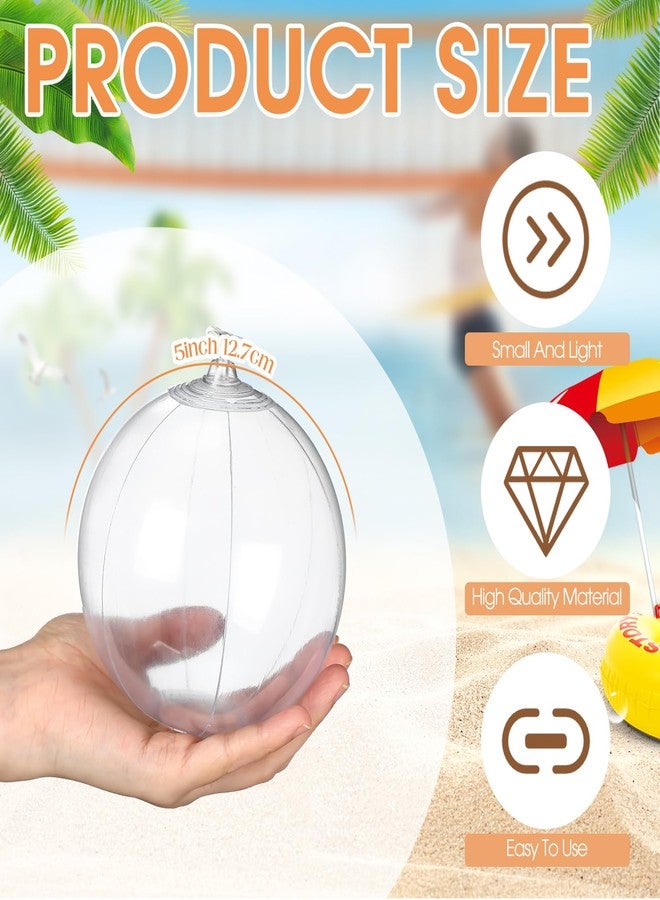 Halloscume 12 Pcs Mini Clear Inflatable Beach Balls Bulk 5 Inch PVC Beach Balls Summer Parade Toys Party Decorations for Hawaiian Summer Pool Toys Party Supplies - Image 4