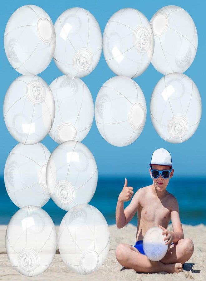 Halloscume 12 Pcs Mini Clear Inflatable Beach Balls Bulk 5 Inch PVC Beach Balls Summer Parade Toys Party Decorations for Hawaiian Summer Pool Toys Party Supplies - Image 1