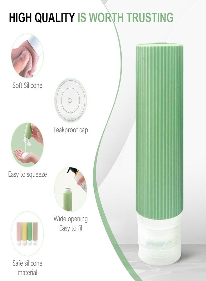 MAYCREATE 8PCS 3oz Travel Bottles Kit for Toiletries Silicone Squeeze Small Refillable Leakproof Bottles for Shampoo Lotion with Storage Pouch - Image 4