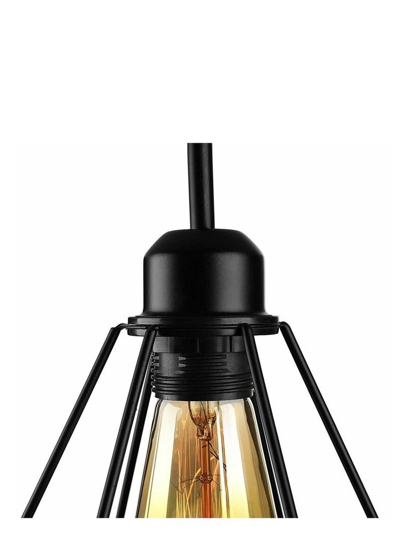 El Rawda Lighting Diamond fit pendant light - | modern decorative LED E27 pendant light ceiling lamp hanging | suitable for any room | | Color: Black | Size: 70x22x22 cm  - Image 2