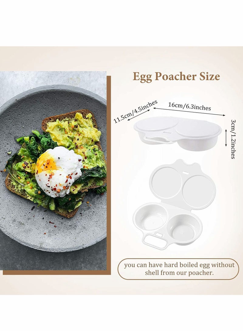 NIBEMINENT Egg Poacher and Omelet Pan for Microwave, 2 Cavity Perfect Poached Eggs, Microwave Cookware Easy Eggs Set Quick Healthy Breakfast, Dishwasher Safe Non-Stick, Kitchen Essentials - Image 5