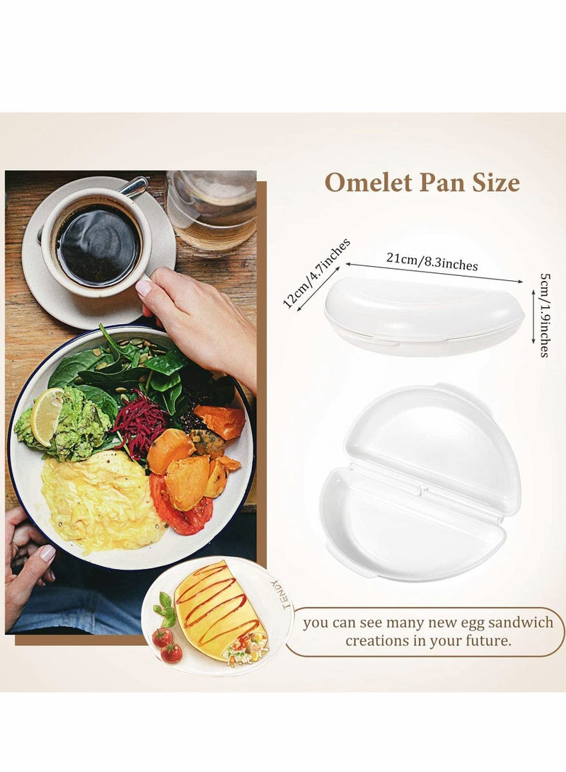 NIBEMINENT Egg Poacher and Omelet Pan for Microwave, 2 Cavity Perfect Poached Eggs, Microwave Cookware Easy Eggs Set Quick Healthy Breakfast, Dishwasher Safe Non-Stick, Kitchen Essentials - Image 3