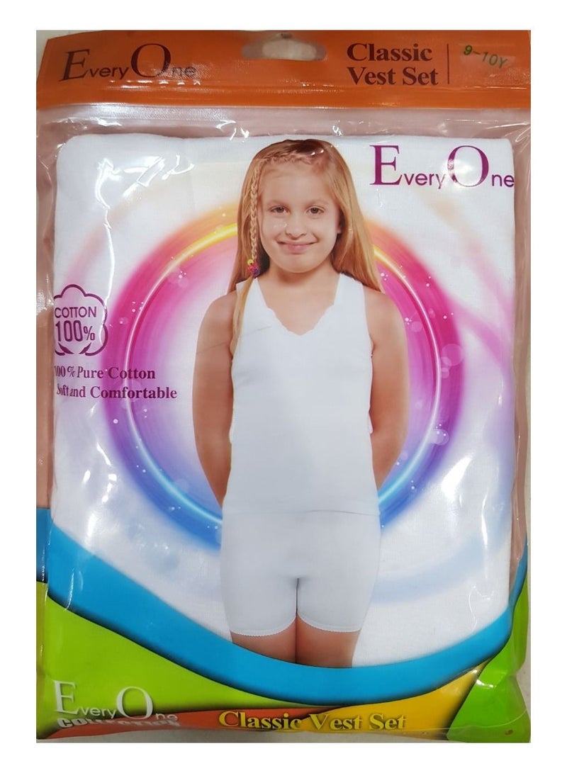 DeloPik EveryOne Girls Cotton White Undershirt Vest and Short, Girls White Underwear set(PACK OF 6)(5-6 YEARS) - Image 3