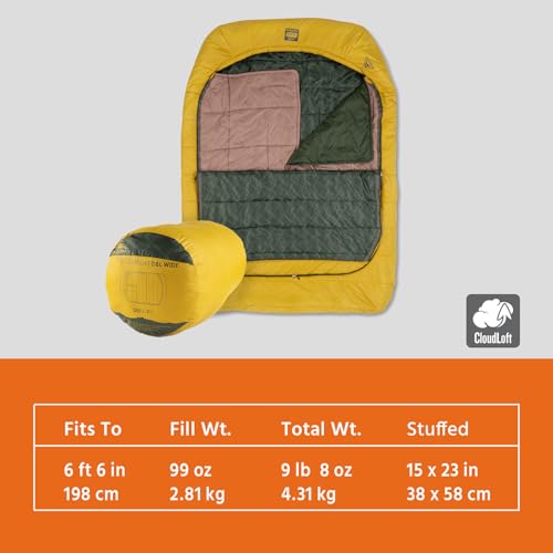 Kelty Tru.Comfort Doublewide 2P 20 Degree Sleeping Bag, Two Person, Synthetic Fill, Couples & Family Camping, Overlanding – Removable Blanket, Wider Than Queen Sized Bed, Updated for 2023 (Olive Oil) - Image 3