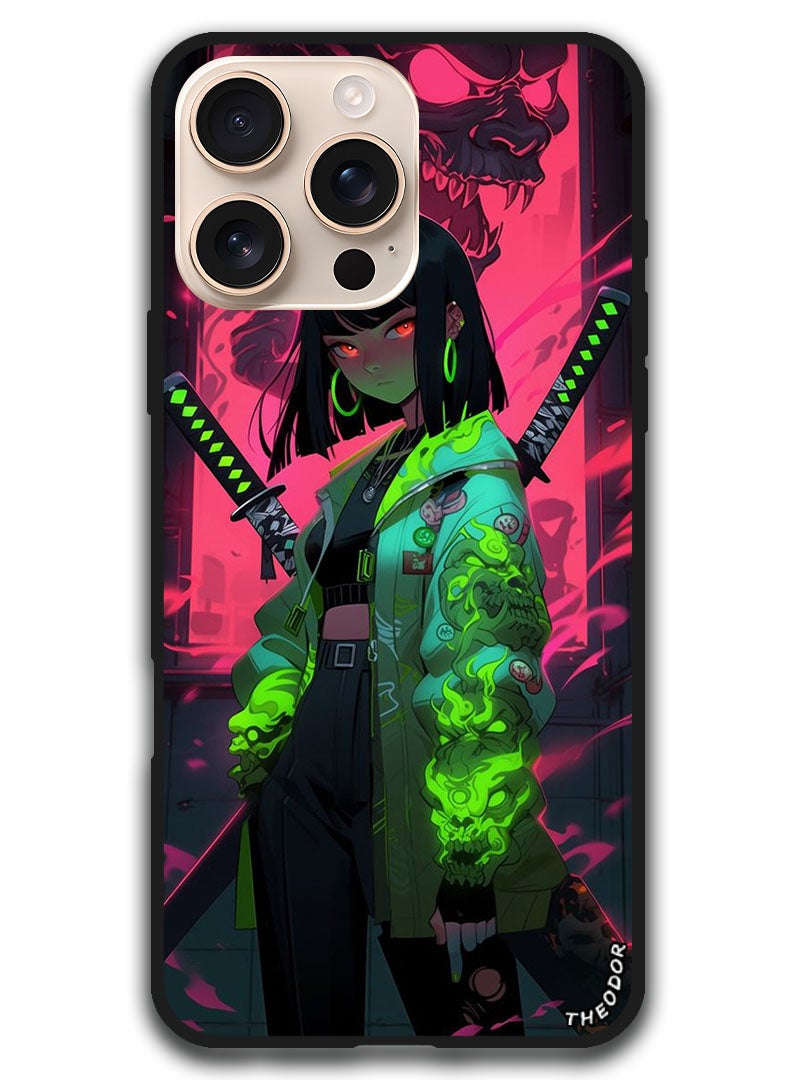 Theodor Protective Case Anti Scratch Shock Proof Bumper Cover For iPhone 16 Pro Max (6.9)-inch Japanese Girl - Image 1