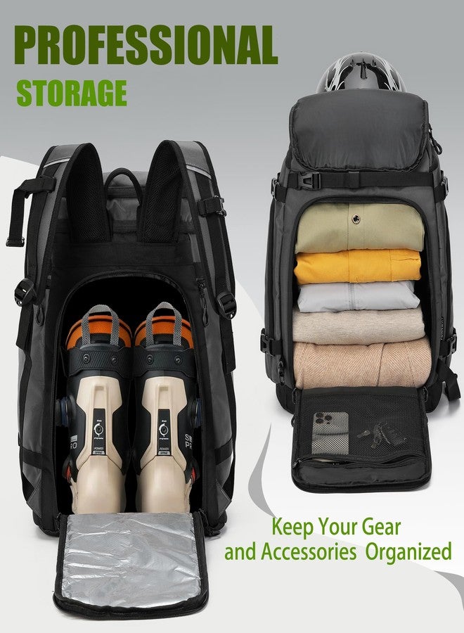 TurnWay New Ski/Snowboard Boot Bag/Skating Bag | Excellent for Store and Transport Gear, Helmet, Goggles & Accessories | Travel with Waterproof Exterior, Reflective Strip for Men, Women (Gray) - Image 4