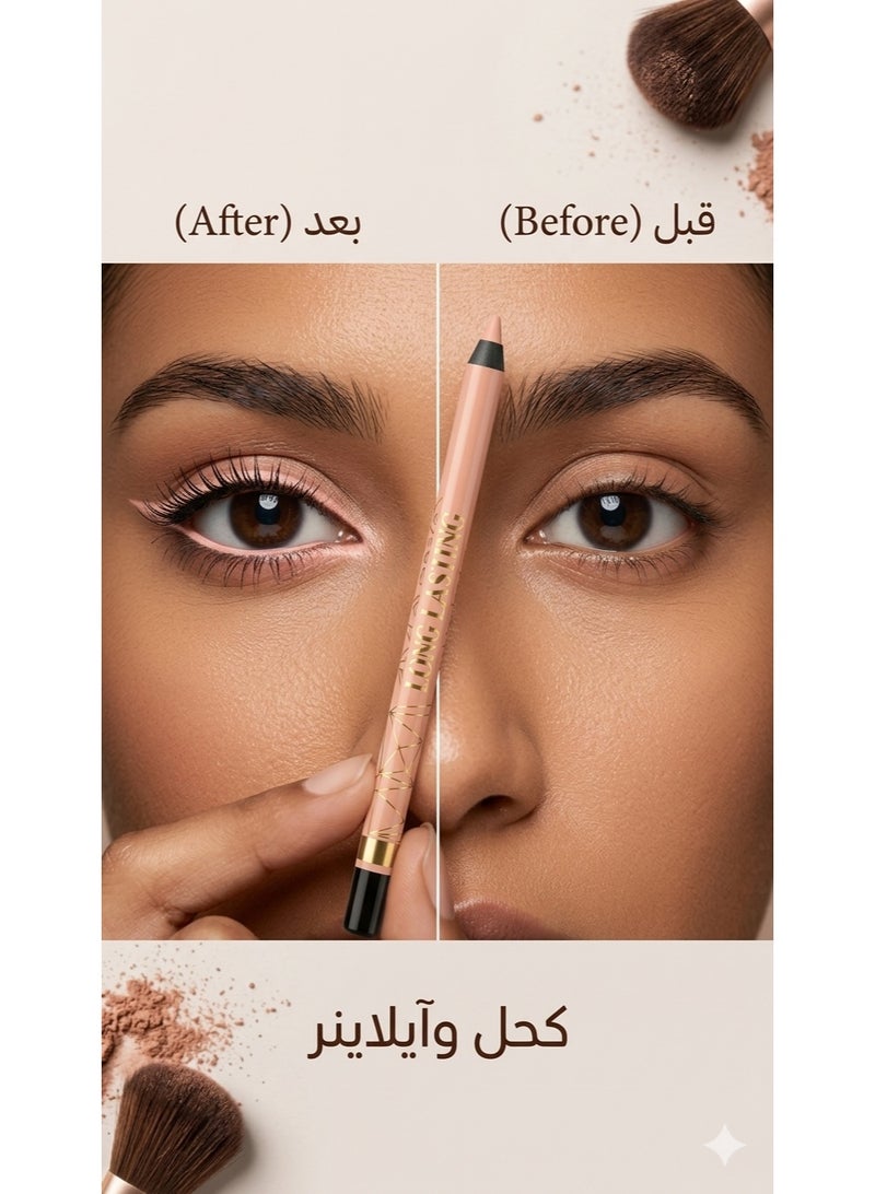 Professional Longlasting Eye Pencil - Shade 114 Nude Pink - 2-in-1 Kohl & Brightener - Waterproof - Image 3