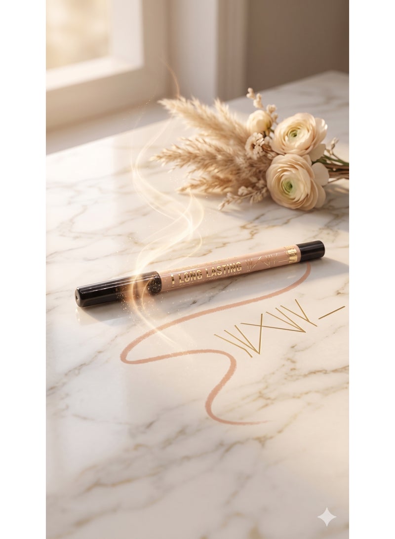 Professional Longlasting Eye Pencil - Shade 114 Nude Pink - 2-in-1 Kohl & Brightener - Waterproof - Image 2